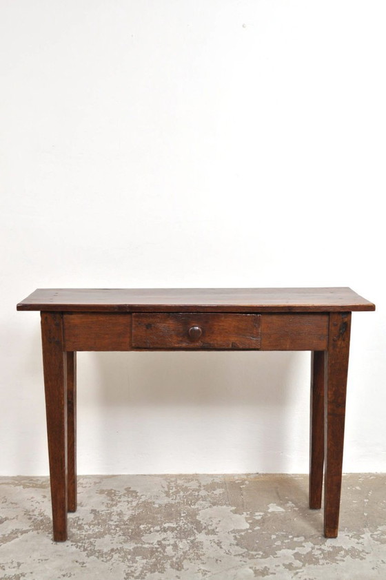 Image 1 of Antique oak side table, 1870s
