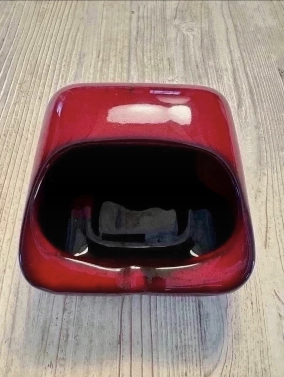 Vintage Marisa Italy red ceramic ashtray, Table accessories, Black (photo 2 of 6)