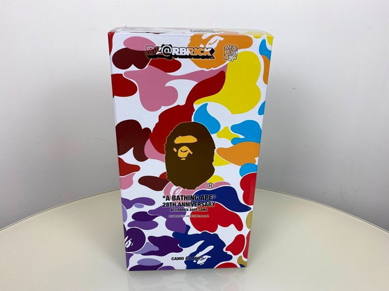 Image 1 of Bearbrick BAPE A BATHING APE 28. Jubiläum 04 CAMO #4 400% MEDICOM Toys