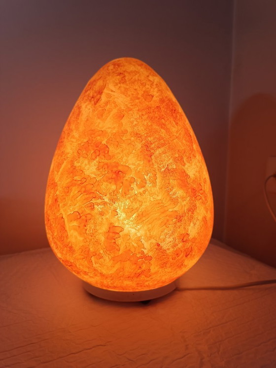 Image 1 of 1970s Opaline Glass Egg Table Lamp