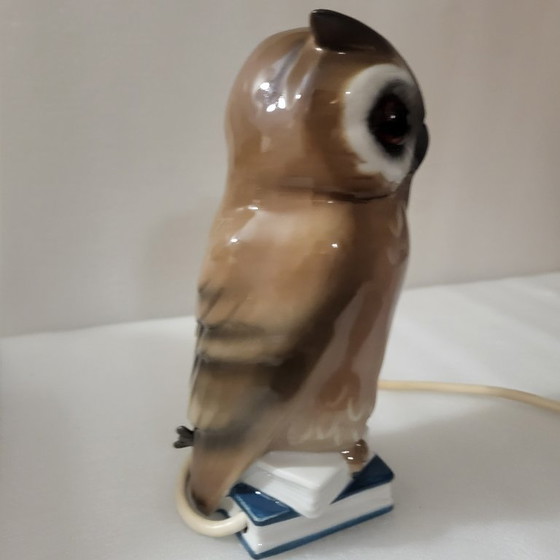 Image 1 of Vintage ceramic owl lamp/nightlight, 1950s-60s, Germany