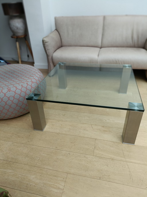 Square glass table