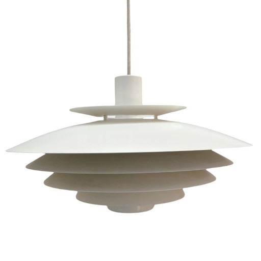 Lámpara de mesa tipo cuenco, modelo 52610, de estilo vintage danés, color blanco.