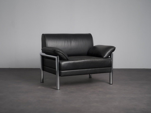 Lounge Sessel aus Leder und Chrom, Italien, 1990er Jahre