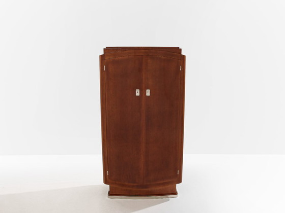 Image 1 of Jules Leleu mahoniehouten kast vernikkeld metaal 1930