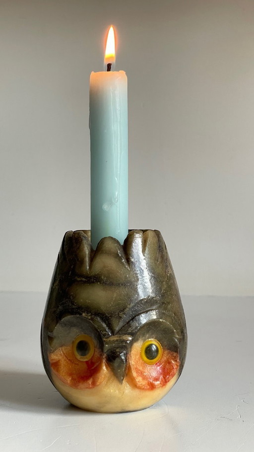 Vintage Italien Alabaster Stein Kerzenhalter