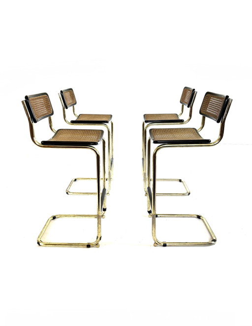 4 Vintage-Barhocker der Marke Ceca, Stil Marcel Breuer, 1980er Jahre