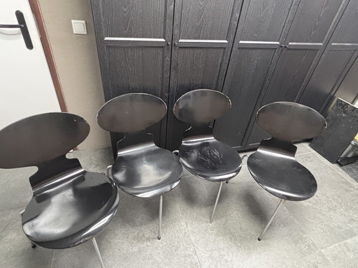 Silla de tres patas Fritz Hansen de 1985, diseño danés