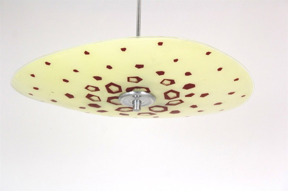 Image 1 of Large Vintage Czechoslovakian Opaline Glass Pendant Lights, 1970s, Set of 2