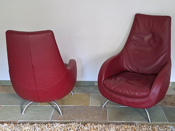 2x Rolf Benz Armchair – Leather, rvs (photo 3 of 5)