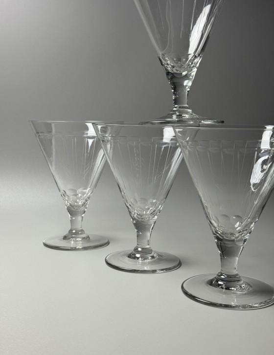 Vasos Doyen “Yvette” – Juego de seis vasos. Bélgica, época Art Déco, circa 1930. – Vasos y jarras, Crystal (photo 4 of 15)