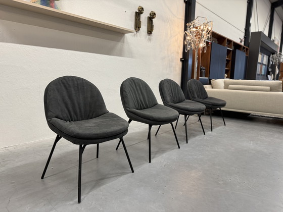 Image 1 of 4 Jess Design Curtis dining chairs black leather