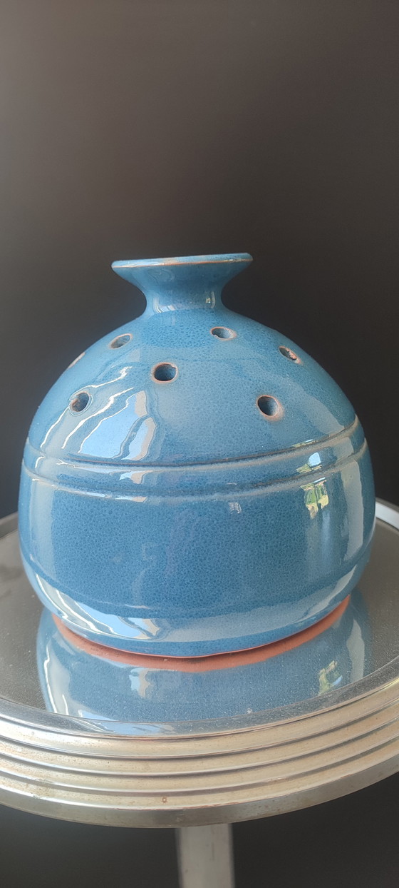 Image 1 of Handmade flower frog, La Draille pottery (Anduze)