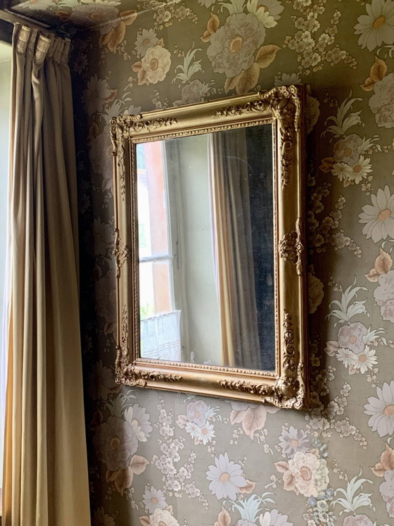 Antique gold patterned mirror – Wood (photo 10 of 11)