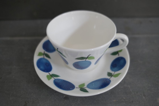 Image 1 of Tasse et soucoupe Gustavsberg vintage Prunus Suède