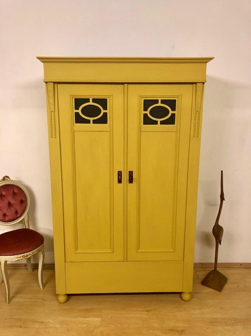 Simple Art Nouveau cabinet, antique wardrobe, country-style cabinet circa 1910 / shabby chic.