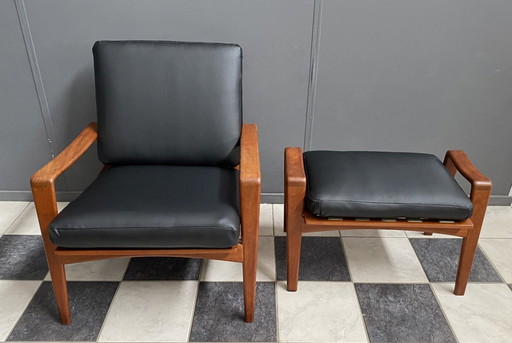 Poltrona Teak Arm di Arne Wahl Iversen rivestita