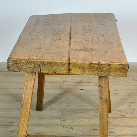 Oak Butcher’s Table, Circa 1920 – Iron, Wood, Vintage (photo 6 of 12)