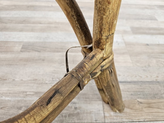 Poltrone vintage in rattan, set di quattro, Sedie da giardino, Marrone (foto 13 di 15)