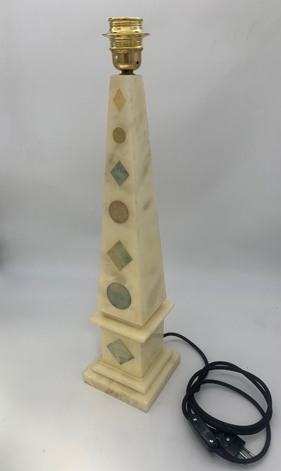 Image 1 of Multicolored alabaster table lamp from Volterra, circa 1960