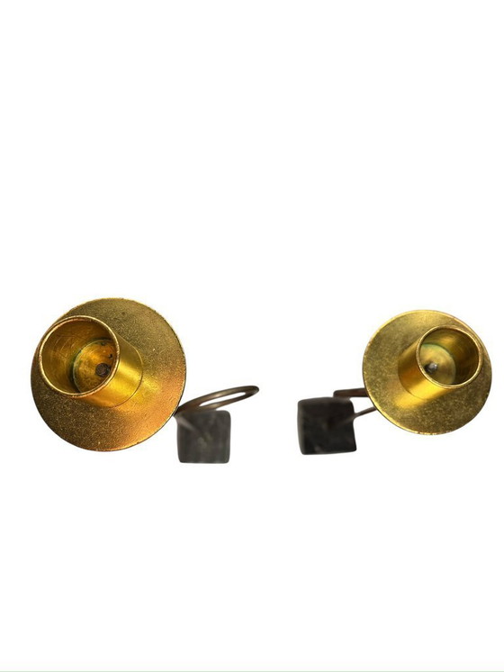 Image 1 of IKEA Kräsen kandelaar (set van 2) - Memphis Postmodern ontwerp door Ehlén Johansson, 1987