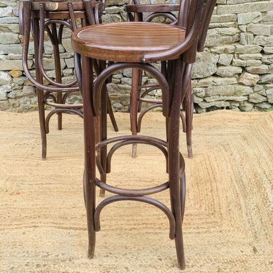 Set of 4 Vintage Bistro High Chairs – Dining chairs, Wood (photo 27 of 33)