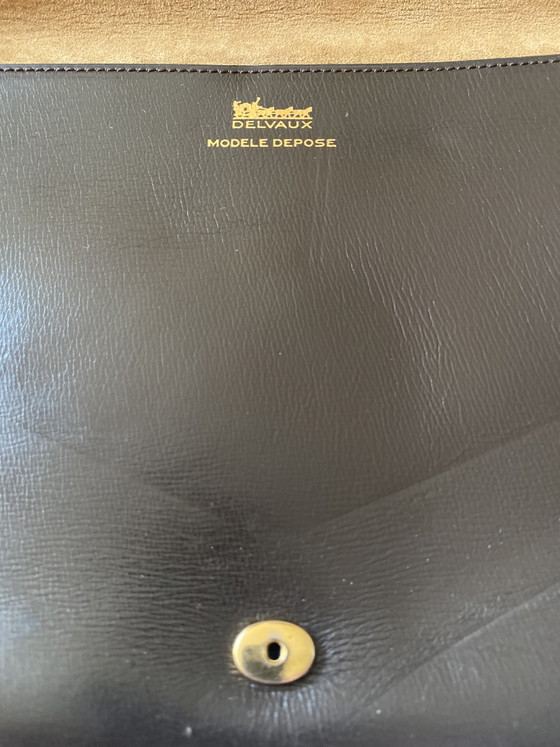 Image 1 of Delvaux Vintage Clutch Crocodile and Nappa Brown