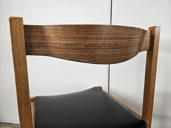 Image 1 of Scandinavian Style Chairs In Teak And Leather