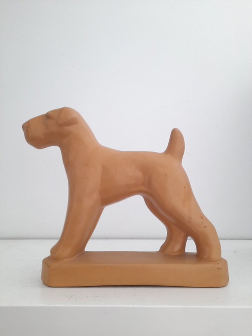 Art Deco Ceramic Airdale Terrier Dog