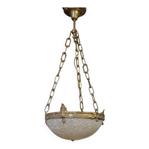 Art Deco Bronze Pendelleuchte