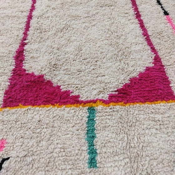 Image 1 of Azilal Teppich XXL Naturwolle – Bunte Linien Handgefertigt (330×240 cm)