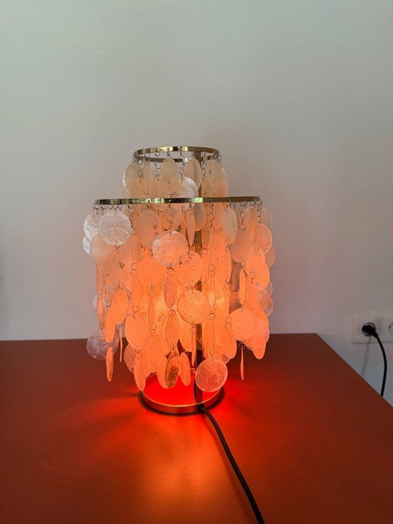 Image 1 of Verpan FUN 2™ table lamp with brass frame and mother-of-pearl discs