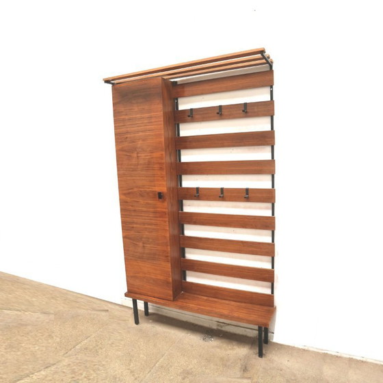 Image 1 of Vintage hallway closet with coat rack and shoe cabinet from the 1960s