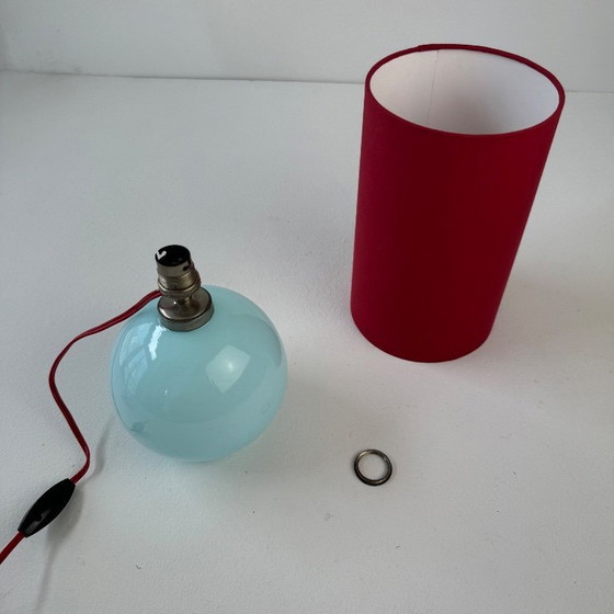 Image 1 of VINTAGE BLUE OPALINE LAMP