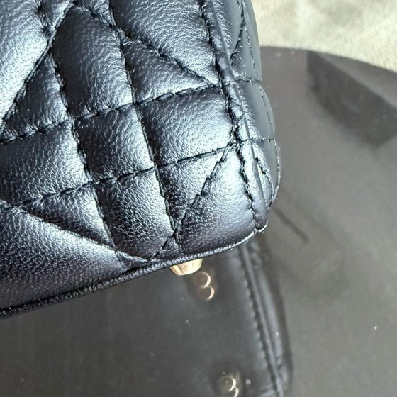 Image 1 of DIOR LADY MINI - PELLE DI AGNELLO CANNAGE, DETTAGLI IN ORO NERO, CINTURINO REGOLABILE