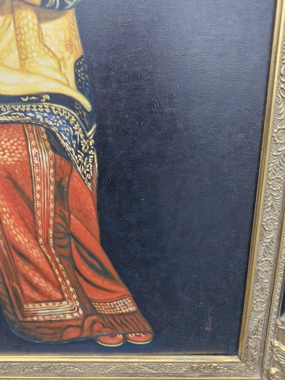 Donna cinese che suona il flauto di bambù, Dipinti e disegni, Tela, Nero (foto 7 di 15)