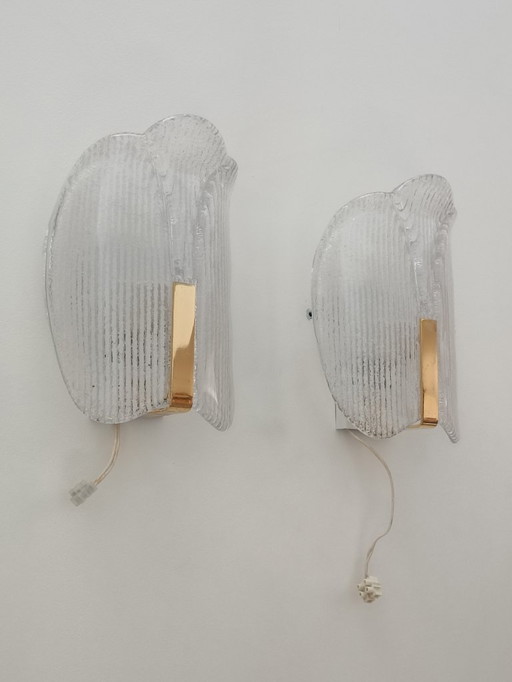 Wall lights by Carl Fagerlund for Orrefors 1970s