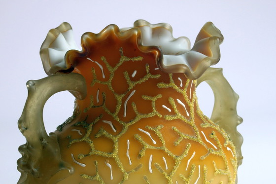 Image 1 of Victorian Glass Coralene Vase, Late 19th Century