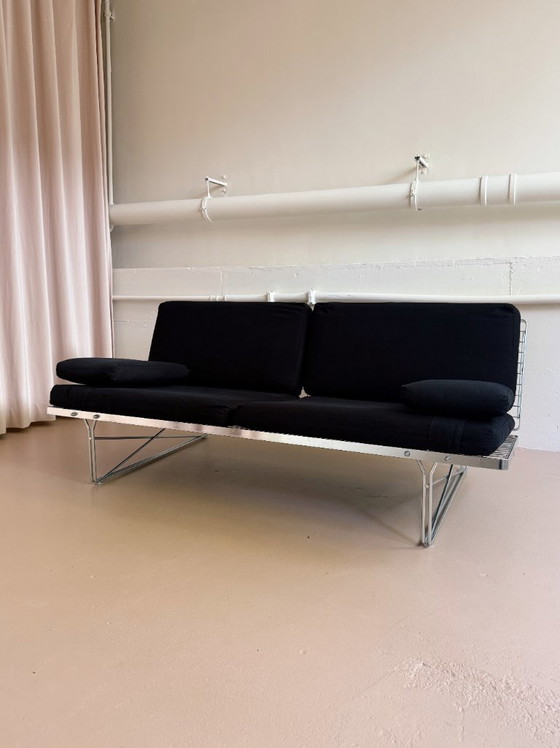 Vintage Moment sofa Niels Gammelgaard Ikea 1980s, 2 seaters, Metal, Textile, Black (photo 8 of 8)
