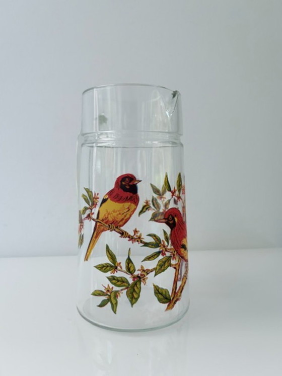 Vintage glass pitcher with bird motif 1.2L – Glass & Decanter (photo 2 of 9)