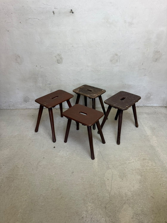 Set di quattro sgabelli da fabbrica svedesi – Wood (photo 2 of 14)