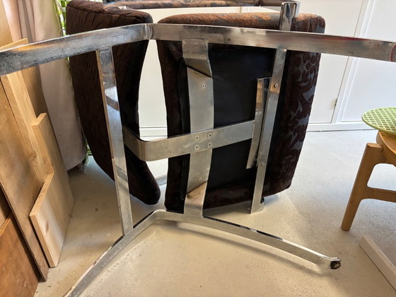 Image 1 of Design Sessel schwarz mit Stahlgestell