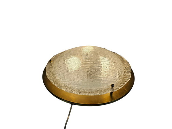 Image 1 of Hillebrand Leuchten - Hollywood Regency style - 'frosted' glass - brass - 80's