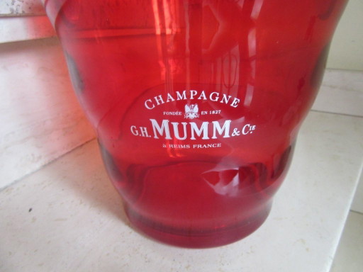 G.H. MUMM - champagne bucket, ice bucket, red plexiglass, design classic.