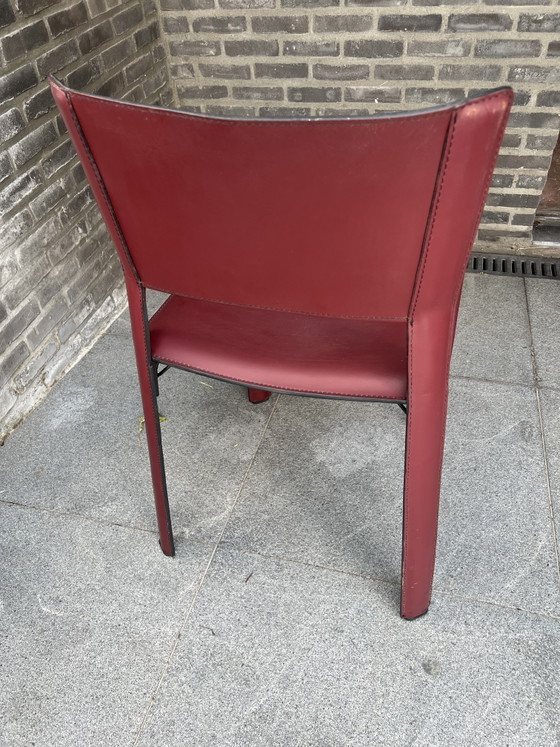 6x Esszimmerstuhl Fasem S92 Bordeaux – Esszimmerstühle, Leather, Metal (photo 4 of 6)