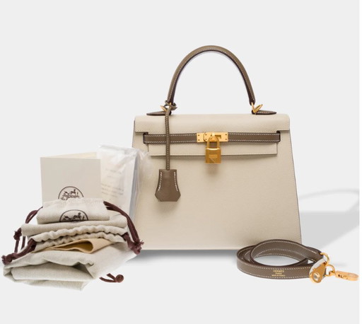 Sac HERMES Kelly 25 en Cuir Blanc - 103494