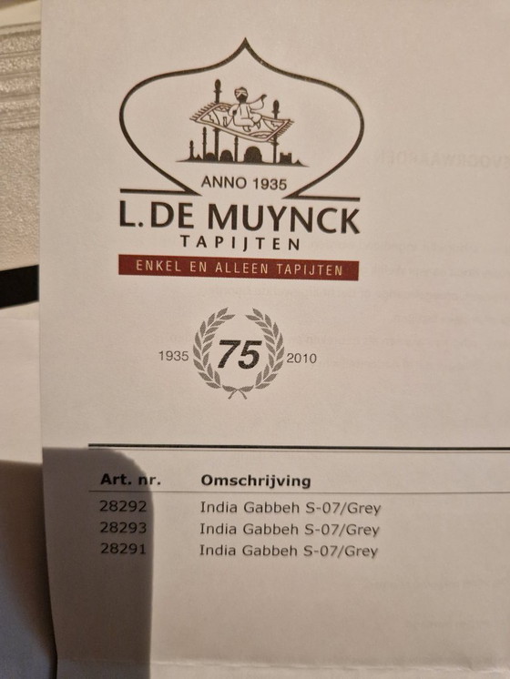 Image 1 of 2 tapijtjes India Gabbeh S-07/Grey+ certificaat