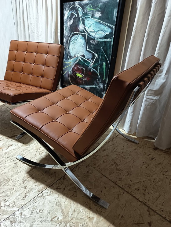 Image 1 of Sillones KNOLL Studio Barcelona (NUEVA Serie 2026) en piel natural (color coñac)