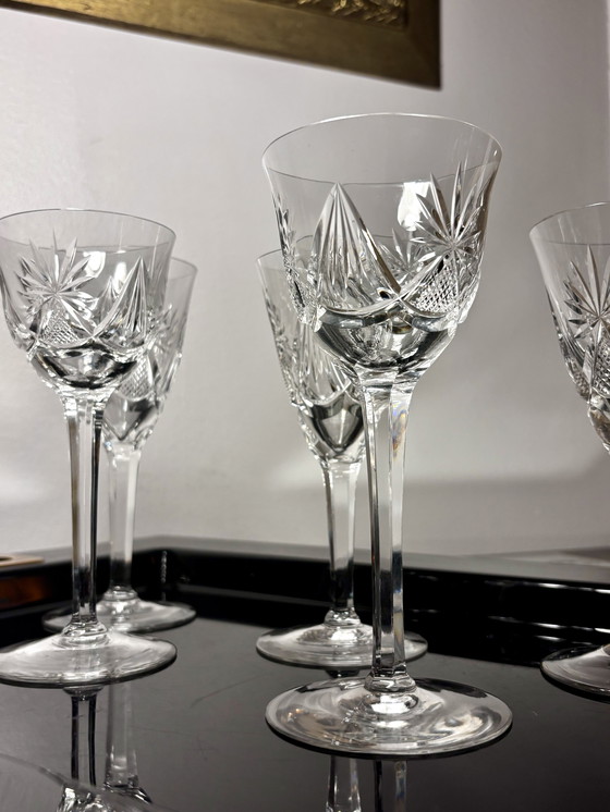 Image 1 of 6 Kristallgläser, wahrscheinlich von Saint Louis oder VSL hergestellt