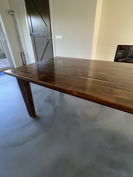 Country-style wooden dining table